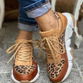Women’s Leopard Lace-Up Sneakers Stylish Spring Design 0