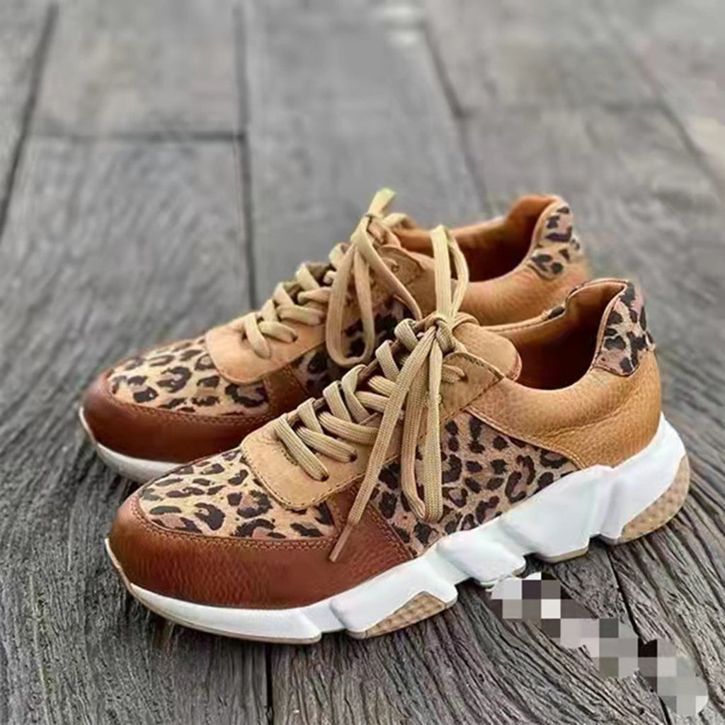 Women’s Leopard Lace-Up Sneakers Stylish Spring Design 2