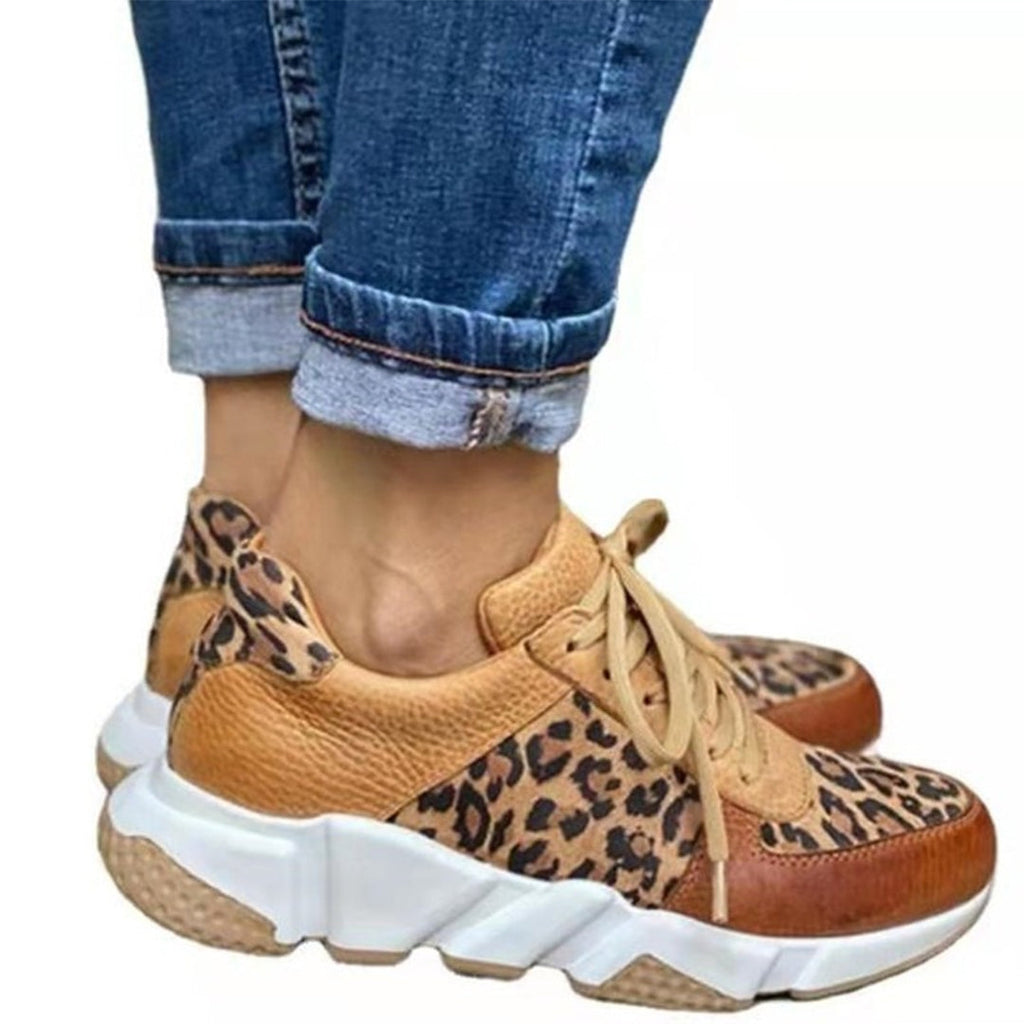 Women’s Leopard Lace-Up Sneakers Stylish Spring Design 3