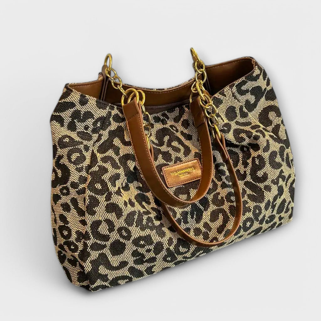 Women’s Leopard Print Tote Bag Stylish and Functional Design 0