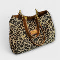 Women’s Leopard Print Tote Bag Stylish and Functional Design 0