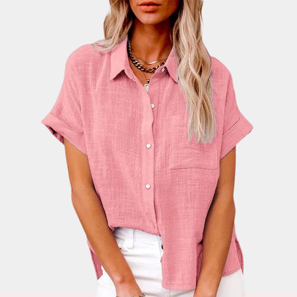 Women’s Lightweight Relaxed Fit Button-Front Blouse 1
