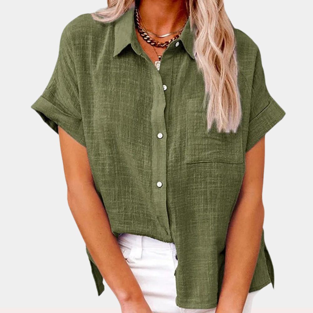 Women’s Lightweight Relaxed Fit Button-Front Blouse 2