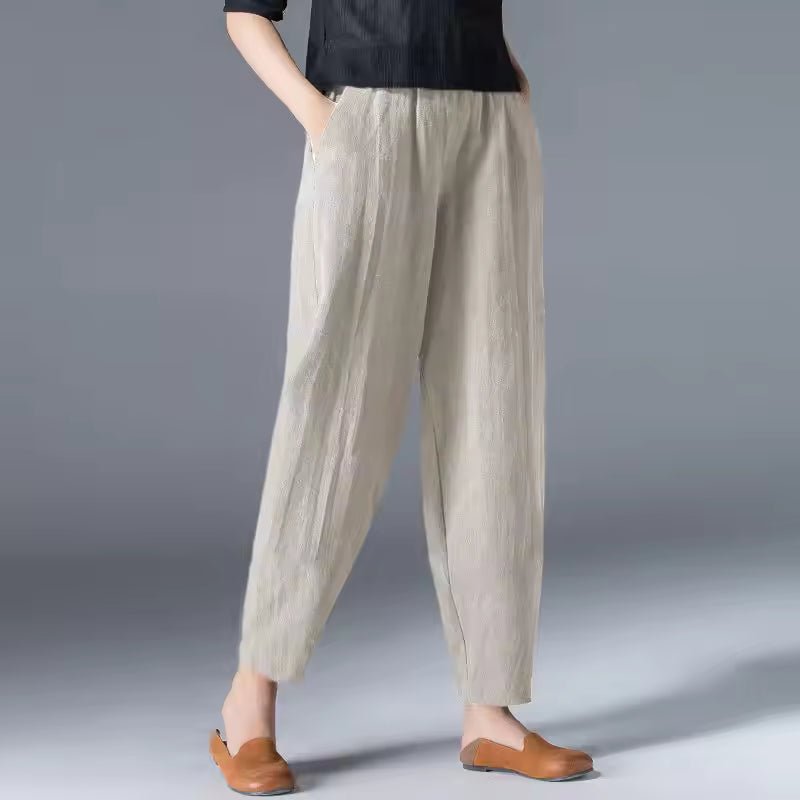 Women’s Lightweight Tapered Ankle Trousers Comfortable Fit 0