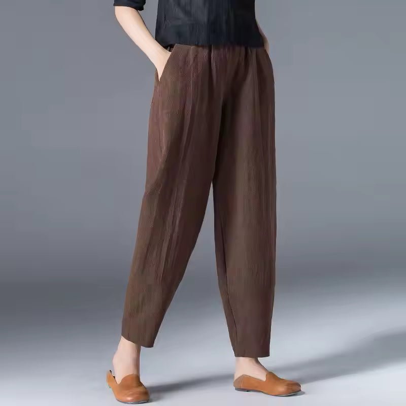 Women’s Lightweight Tapered Ankle Trousers Comfortable Fit 10