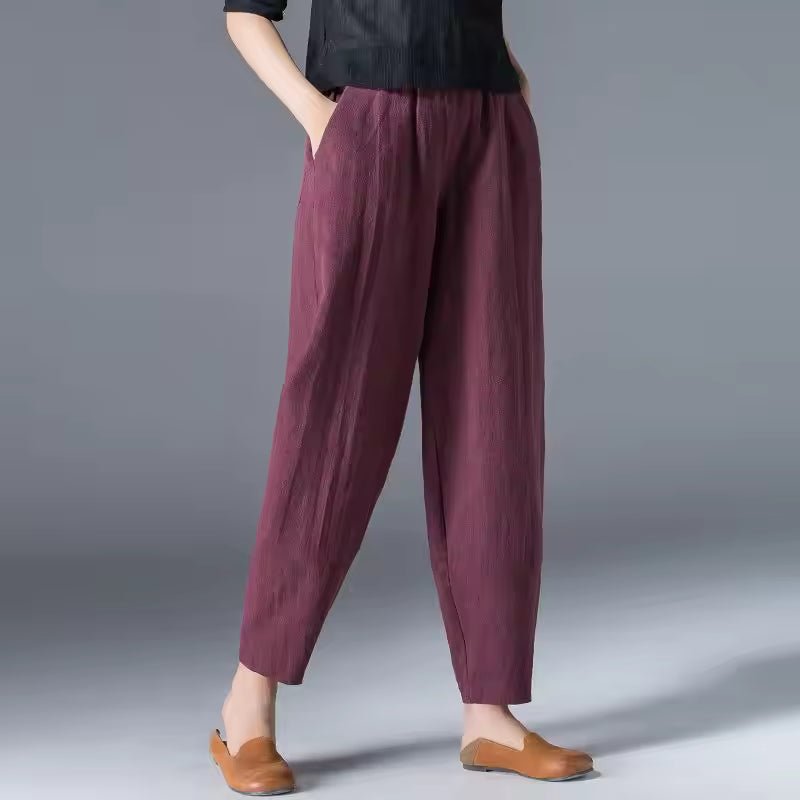 Women’s Lightweight Tapered Ankle Trousers Comfortable Fit 8