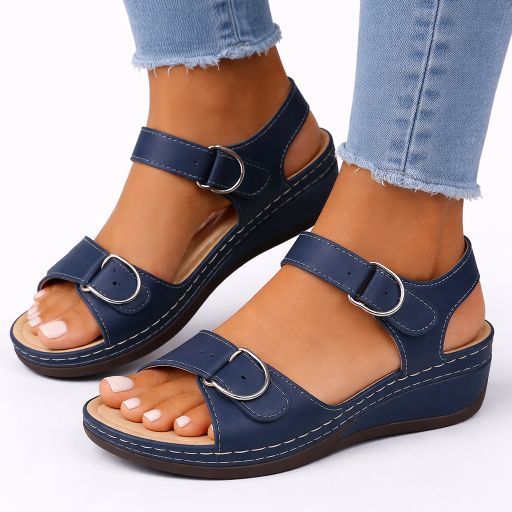 Women’s Lightweight Wedge Heel Sandals Open-Toe Casual Style 1