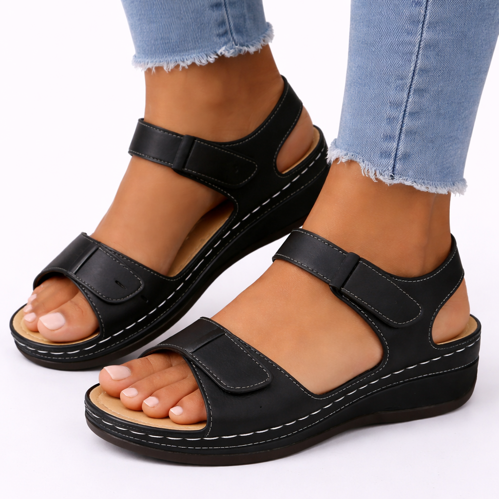 Women’s Lightweight Wedge Heel Sandals Open-Toe Casual Style 2