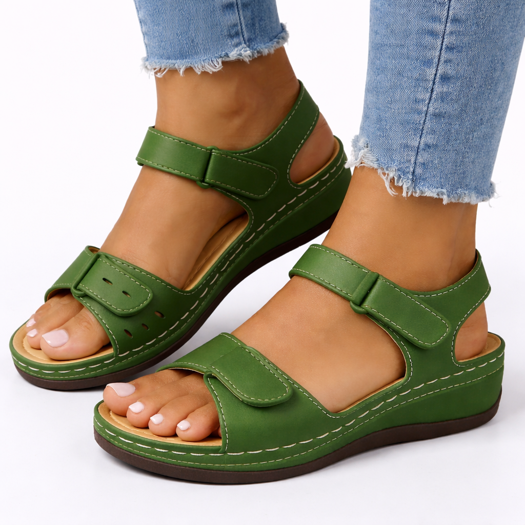 Women’s Lightweight Wedge Heel Sandals Open-Toe Casual Style 3