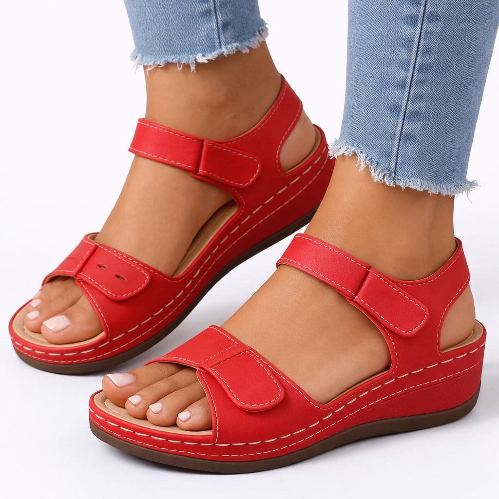 Women’s Lightweight Wedge Heel Sandals Open-Toe Casual Style 4