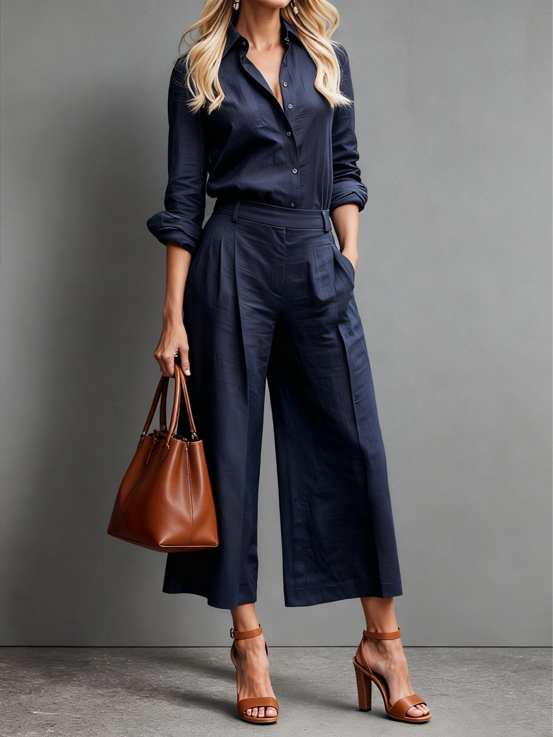 Women’s Linen High-Waist Wide-Leg Co-ord Set Effortless Summer Style 2