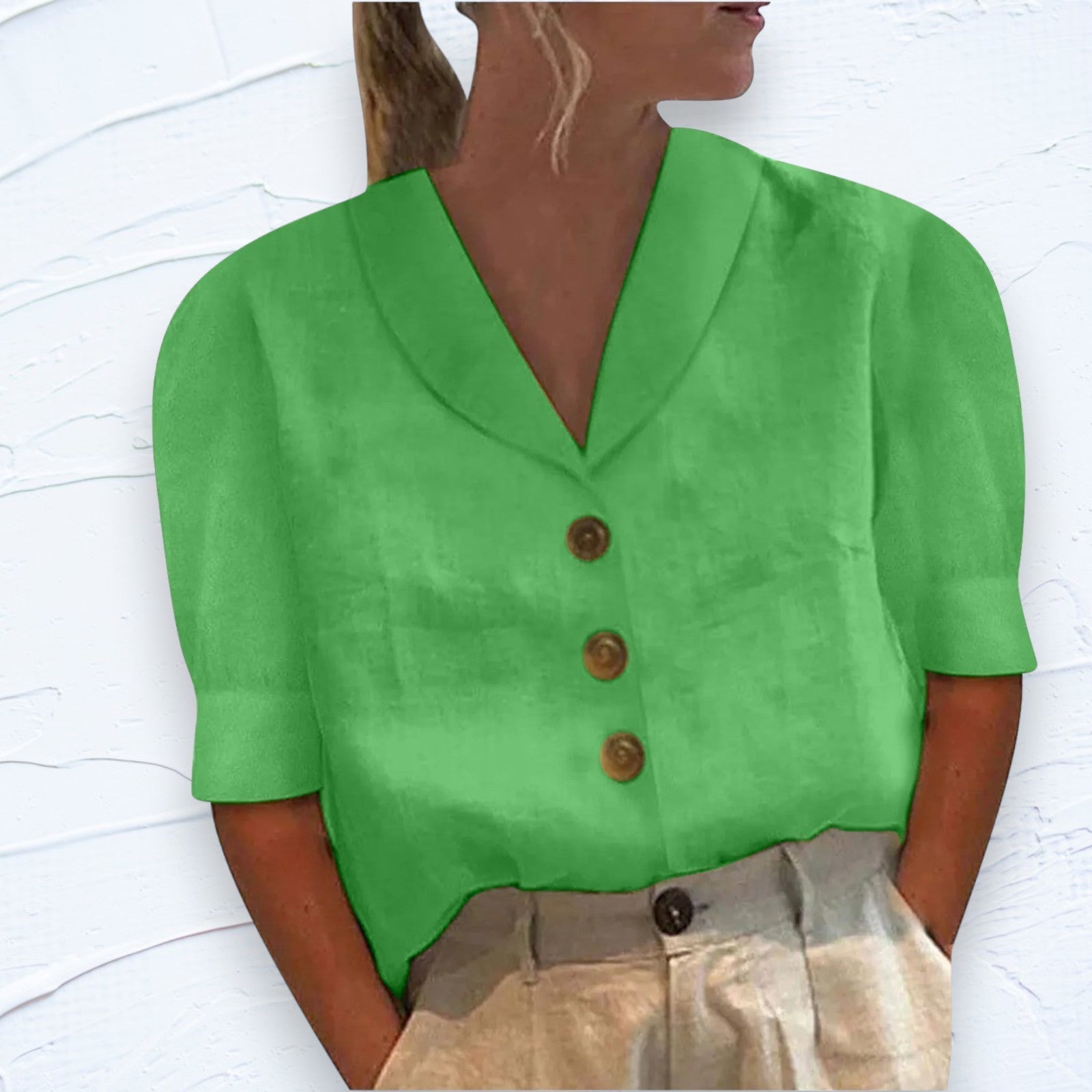 Women’s Linen Top Relaxed Fit Cap Sleeves Summer Style 4