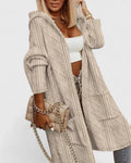 Women’s Long Cardigan Elegant Extended Length with Hood 0