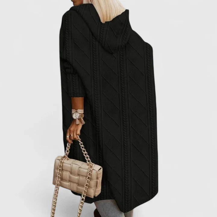 Women’s Long Cardigan Elegant Extended Length with Hood 2