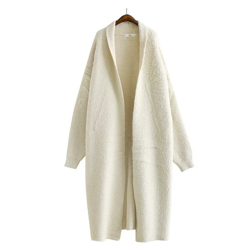 Women's Long Cardigan Open Front Elegant Layering Style 0