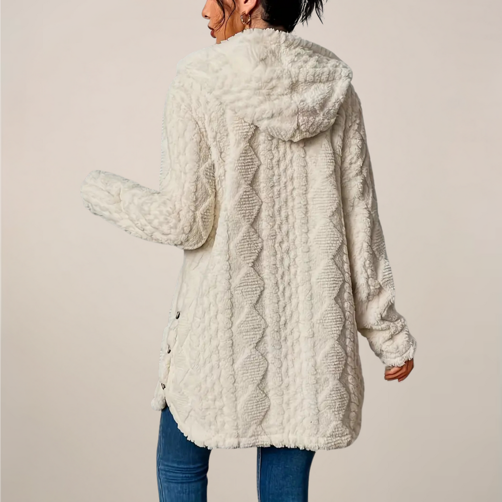 Women’s Long Cardigan Textured Knit Hooded Design for Spring 3