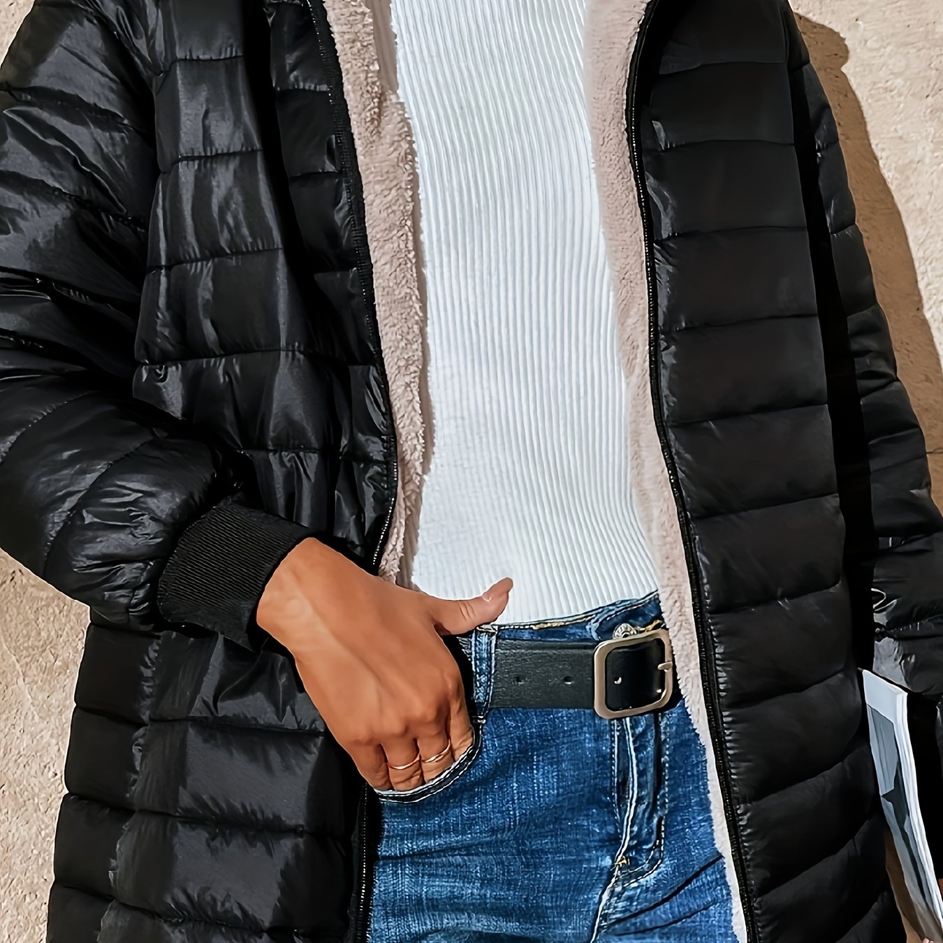 Women’s Long Puffer Coat Elegant Quilted Design for Winter Warmth 0
