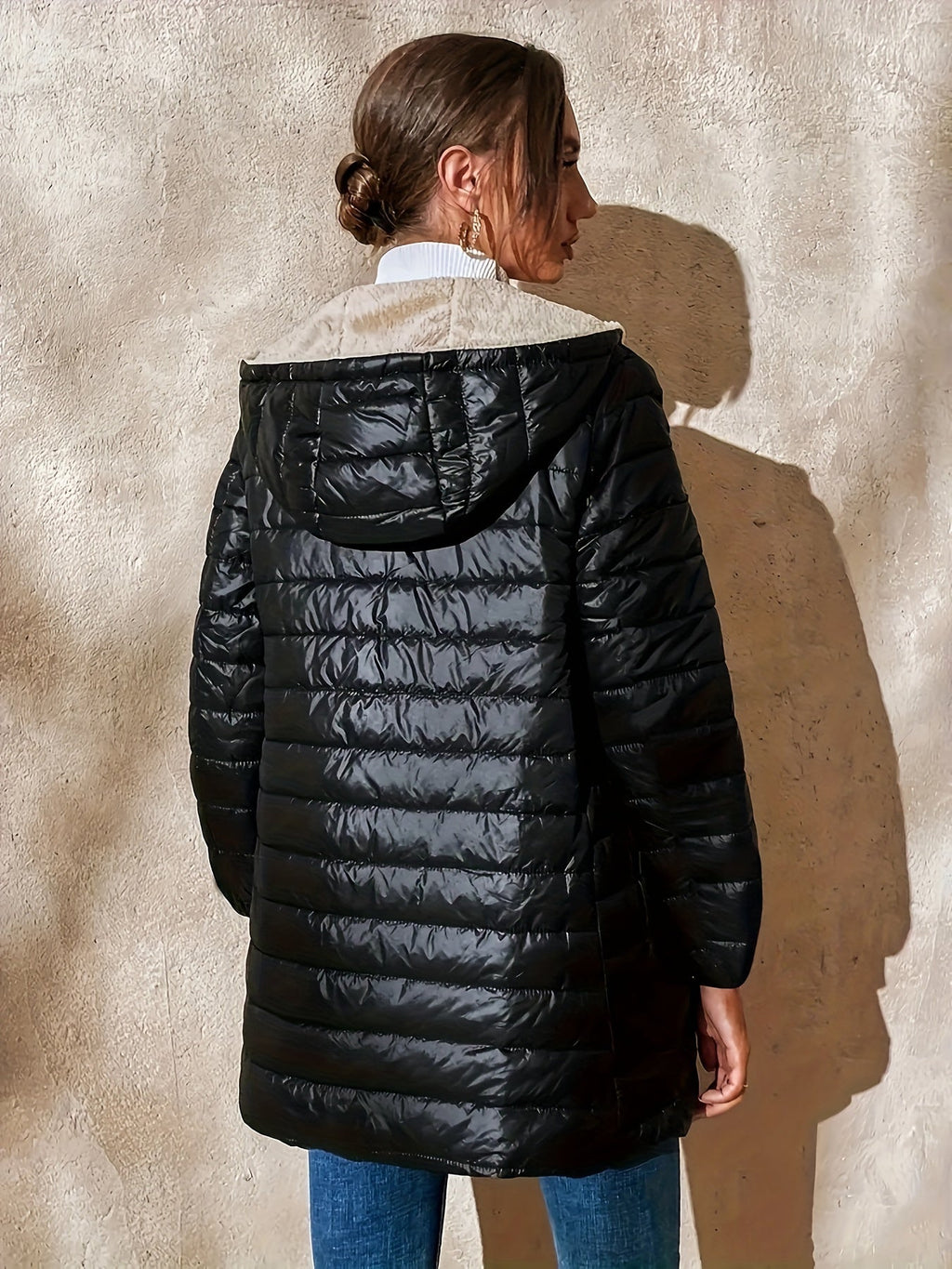 Women’s Long Puffer Coat Elegant Quilted Design for Winter Warmth 1