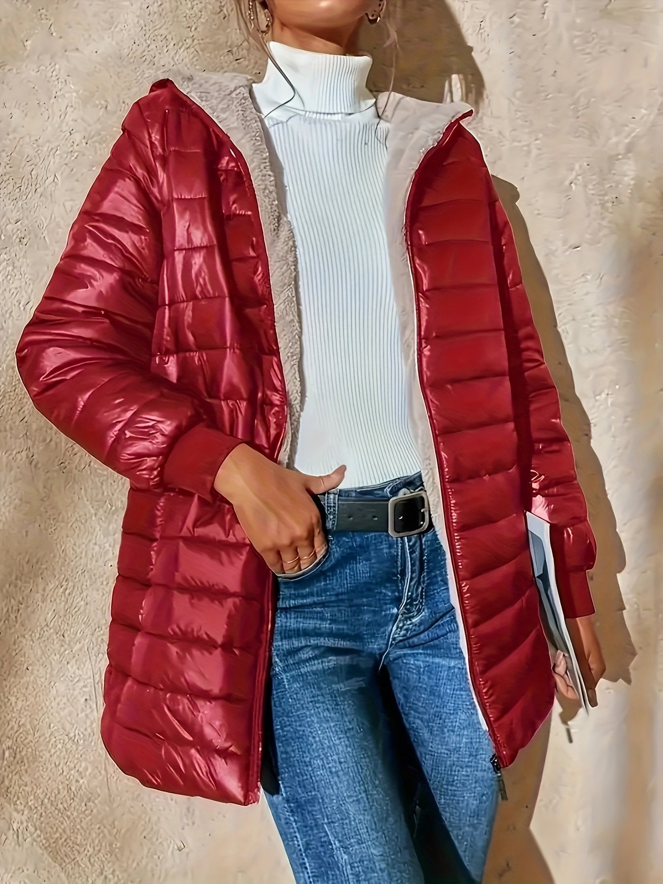Women’s Long Puffer Coat Elegant Quilted Design for Winter Warmth 7