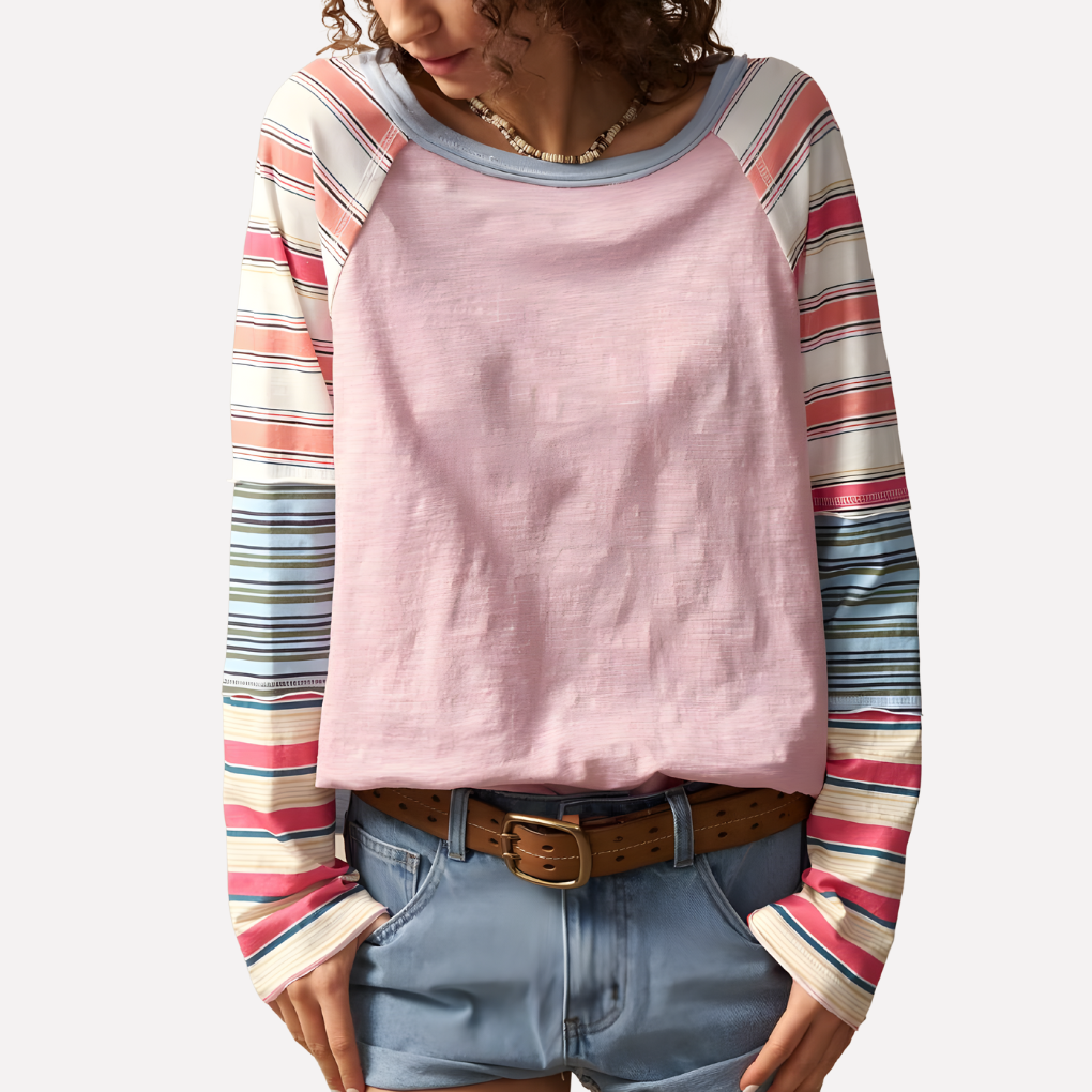 Women’s Long Sleeve Top Stylish Raglan Sleeve Design 0
