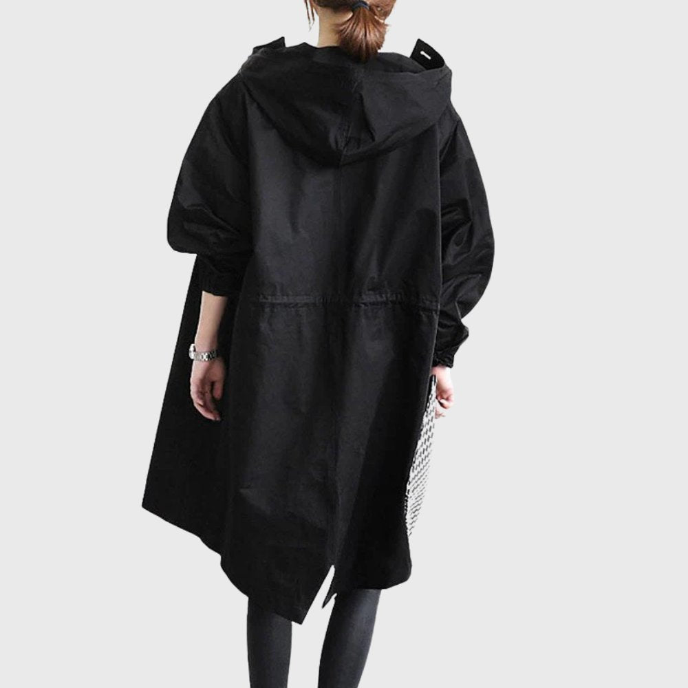 Women’s Long Trench Coat Relaxed Fit with Hooded Design 8