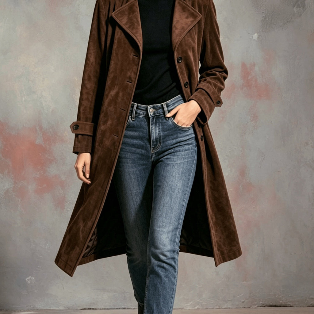 Women’s Longline Coat Elegant Structured Design for Winter 0
