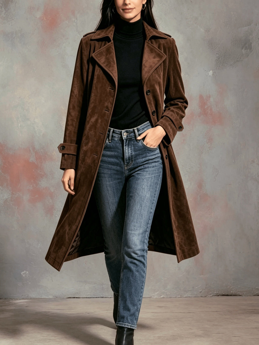 Women’s Longline Coat Elegant Structured Design for Winter 1