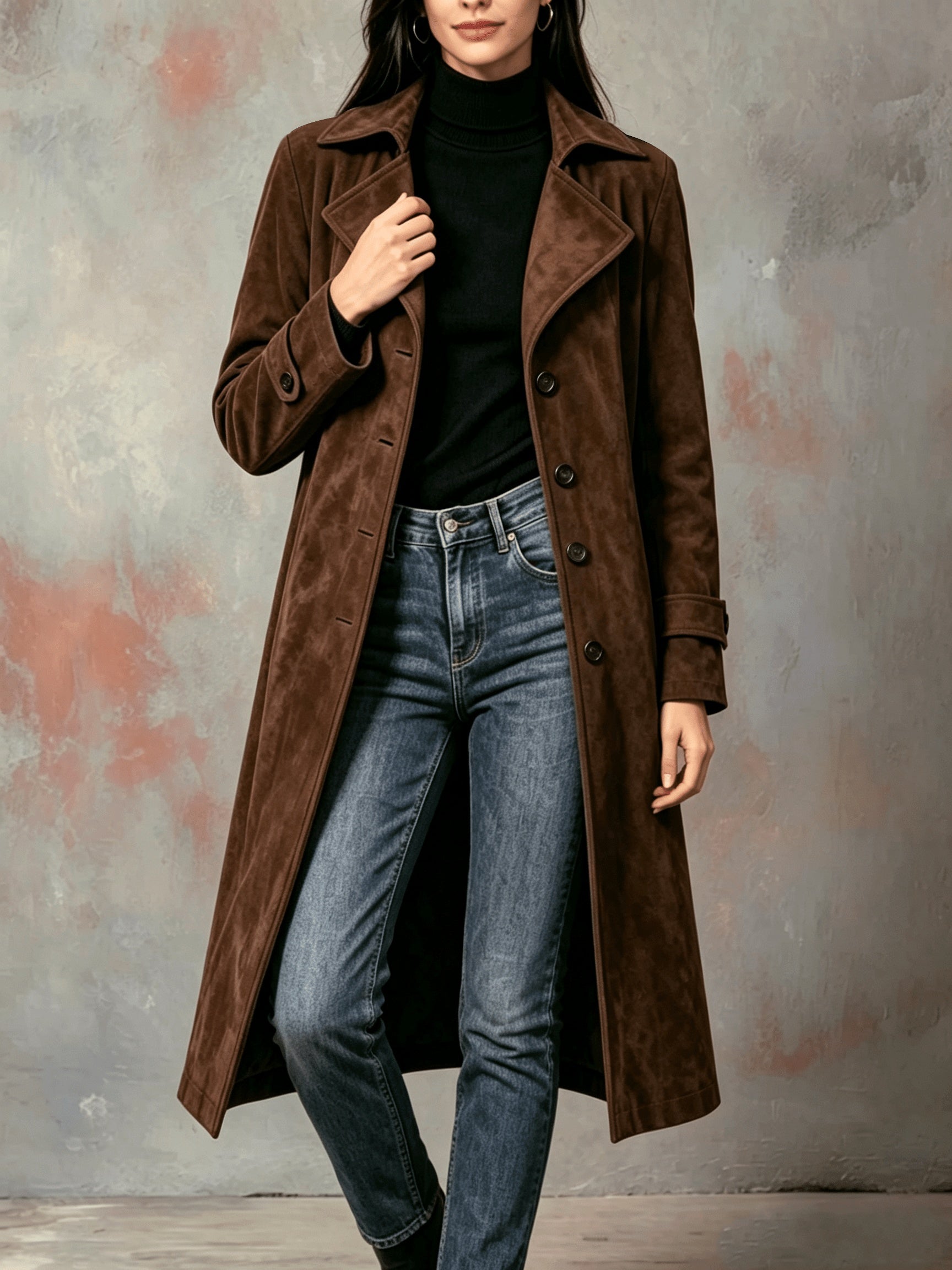 Women’s Longline Coat Elegant Structured Design for Winter 3