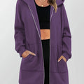 Women’s Longline Hooded Zip Jacket Cozy Everyday Layer 0