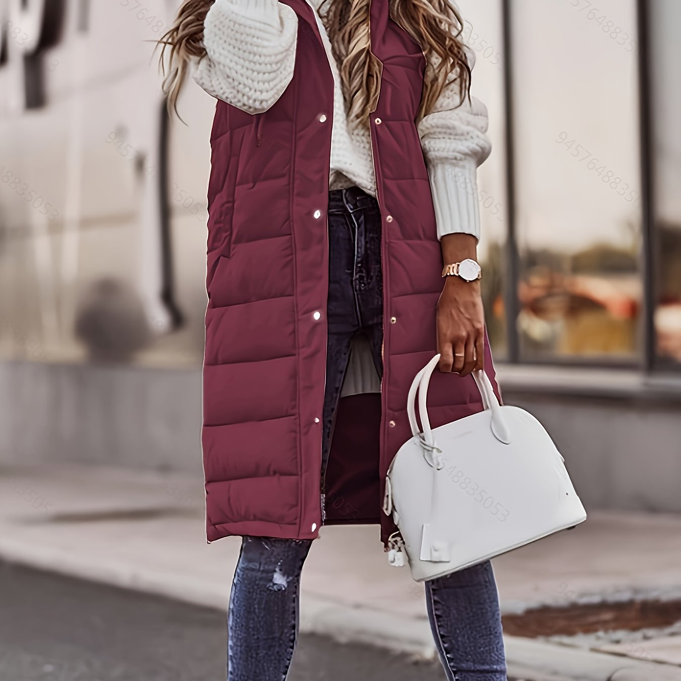 Women’s Longline Quilted Vest with Hood for Effortless Layering 0
