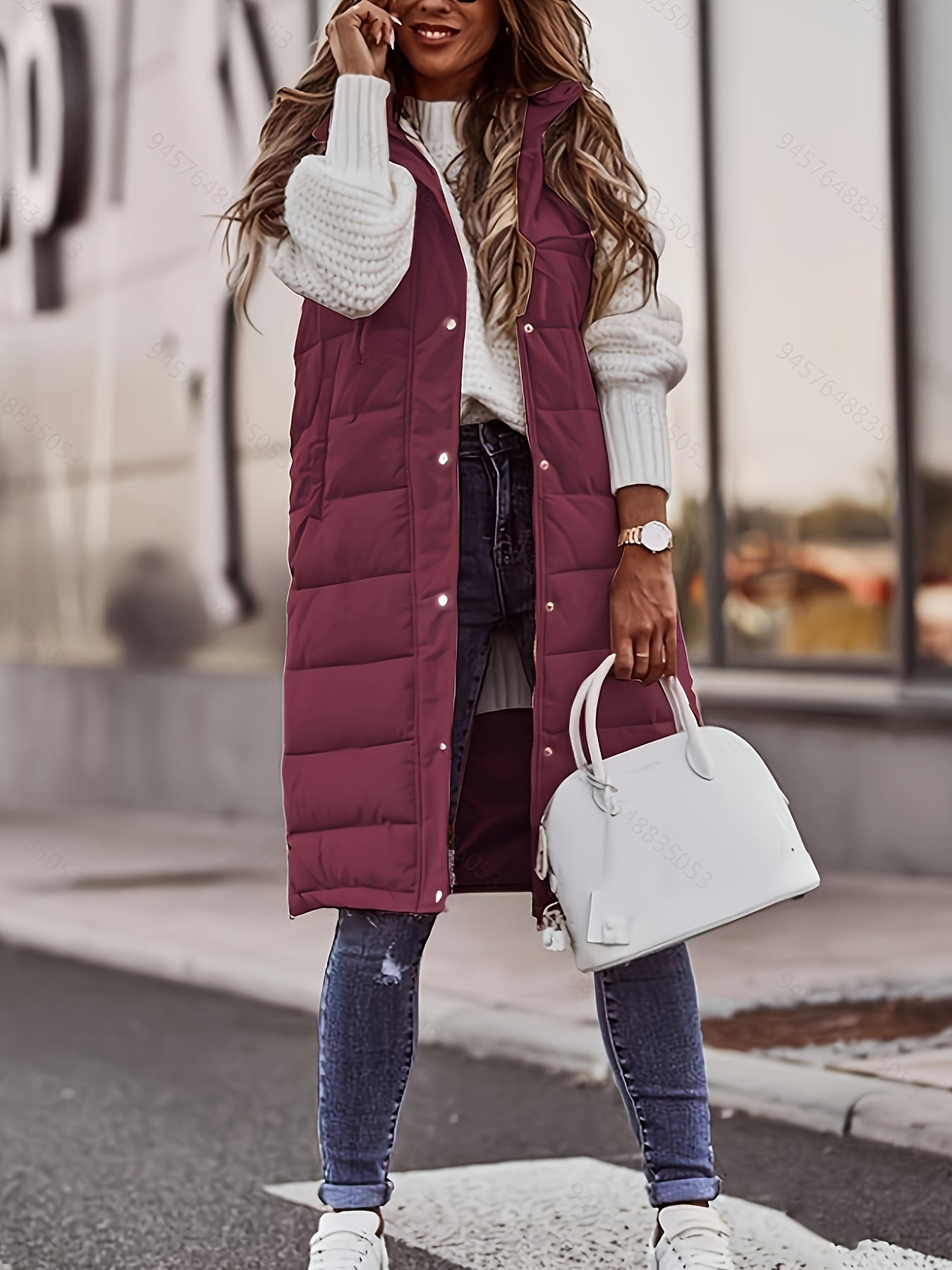 Women’s Longline Quilted Vest with Hood for Effortless Layering 2