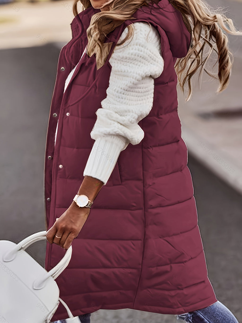 Women’s Longline Quilted Vest with Hood for Effortless Layering 4