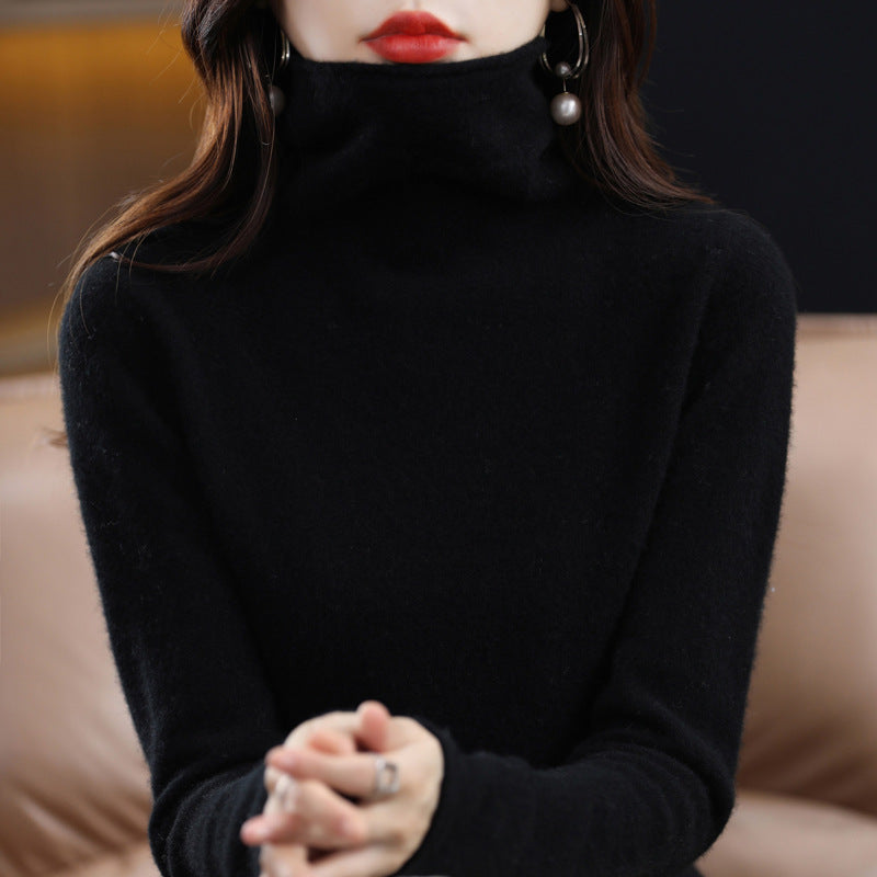 Women’s Loose-Fitting Sweater Chic Stacked Collar Design 1