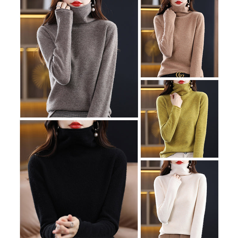 Women’s Loose-Fitting Sweater Chic Stacked Collar Design 4