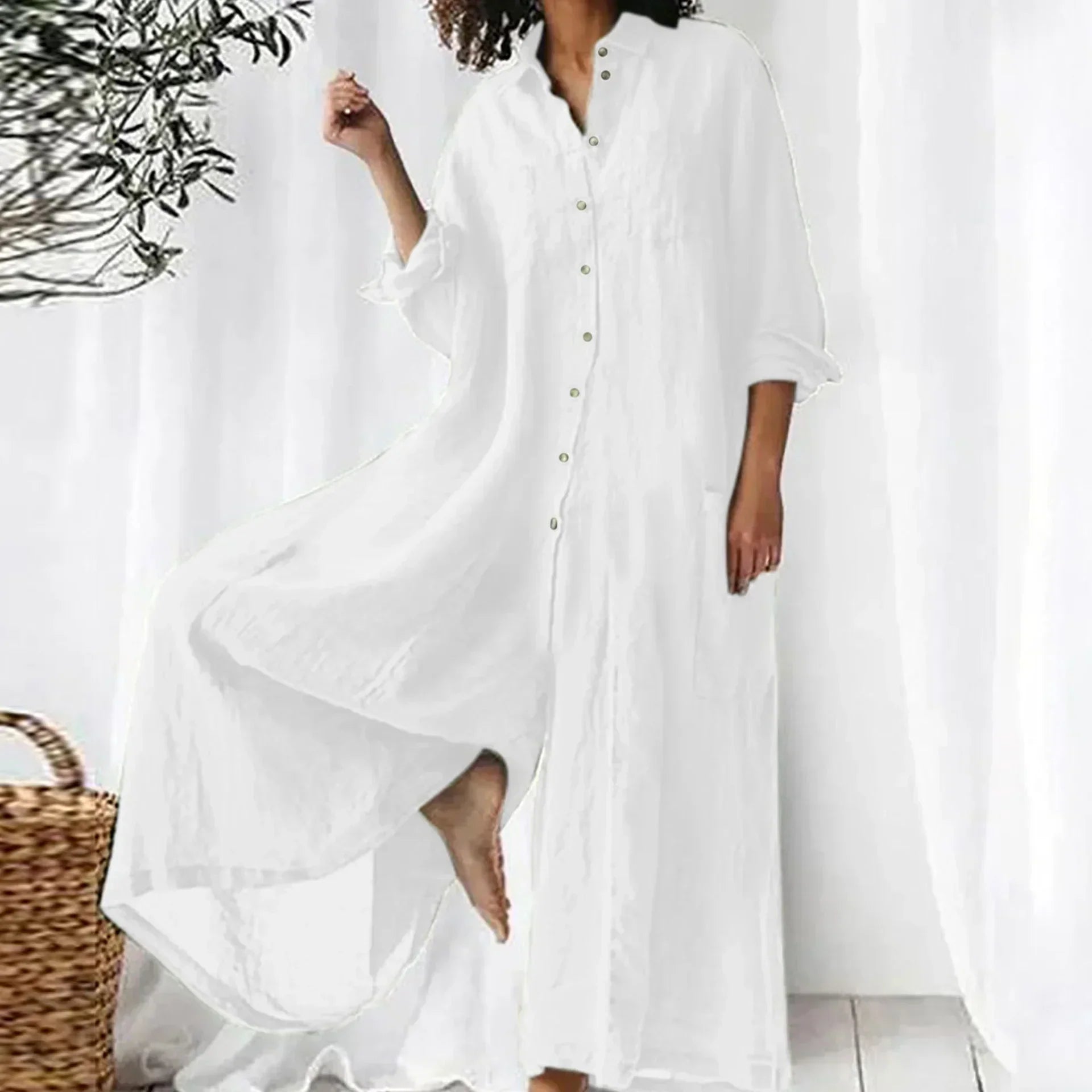 Women’s Loose Jumpsuit Relaxed Fit Button-Down Design 2