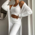 Women’s Luxe Lounge Set Comfortable Cropped Tank and High-Waisted Pants 0