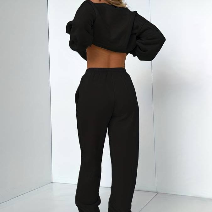 Women’s Matching Sweatshirt and Jogger Set Relaxed Style 1