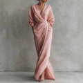 Women’s Maxi Dress Elegant Wrap Design Long Sleeve 0