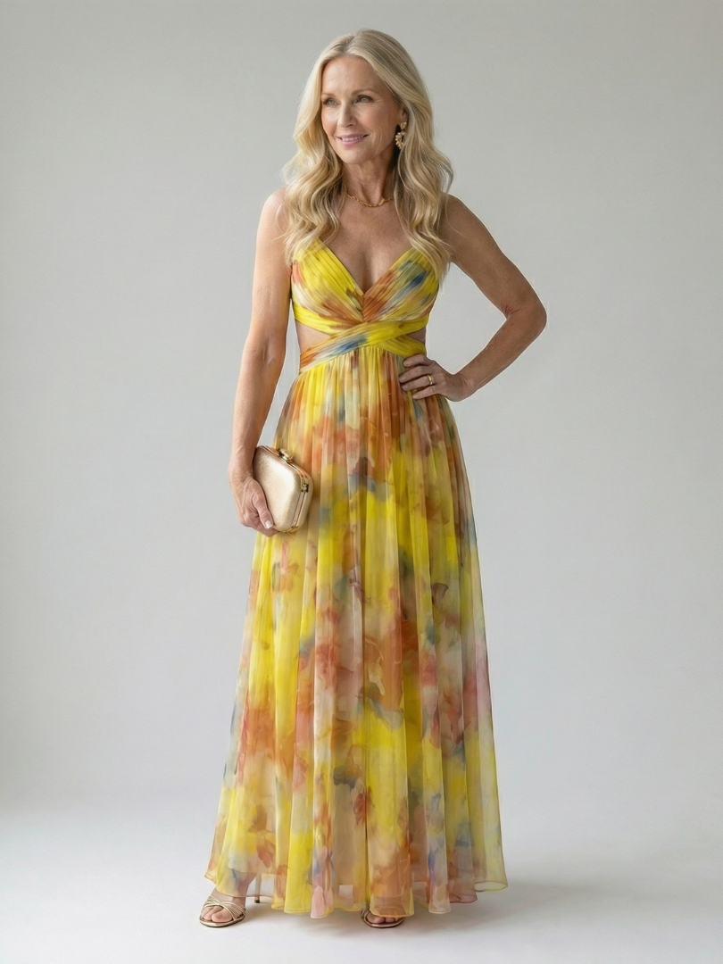 Women’s Maxi Dress Sleeveless Wrapped Waist Summer Style 4