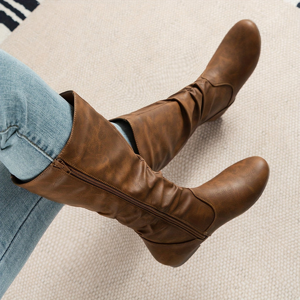 Women’s Mid-Calf Slouched Boots Comfortable Everyday Style 2