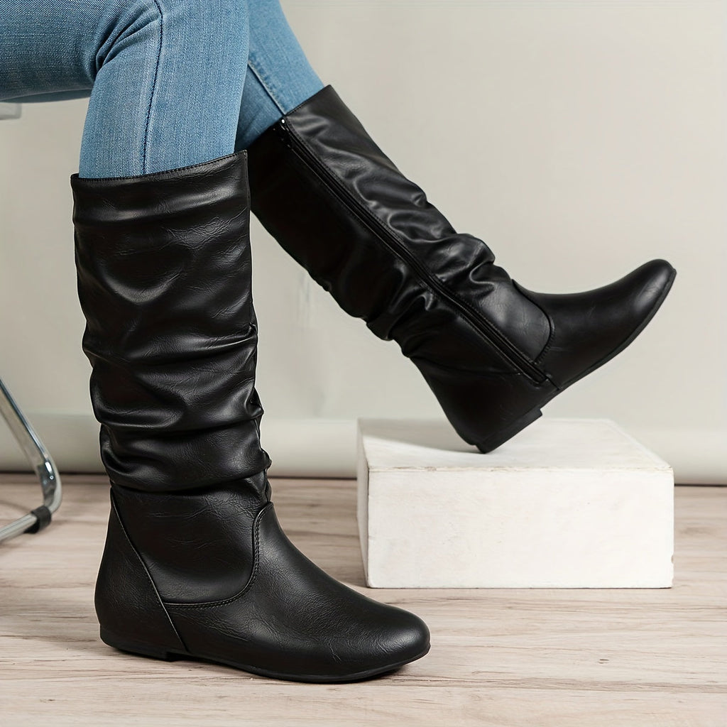 Women’s Mid-Calf Slouched Boots Comfortable Everyday Style 7