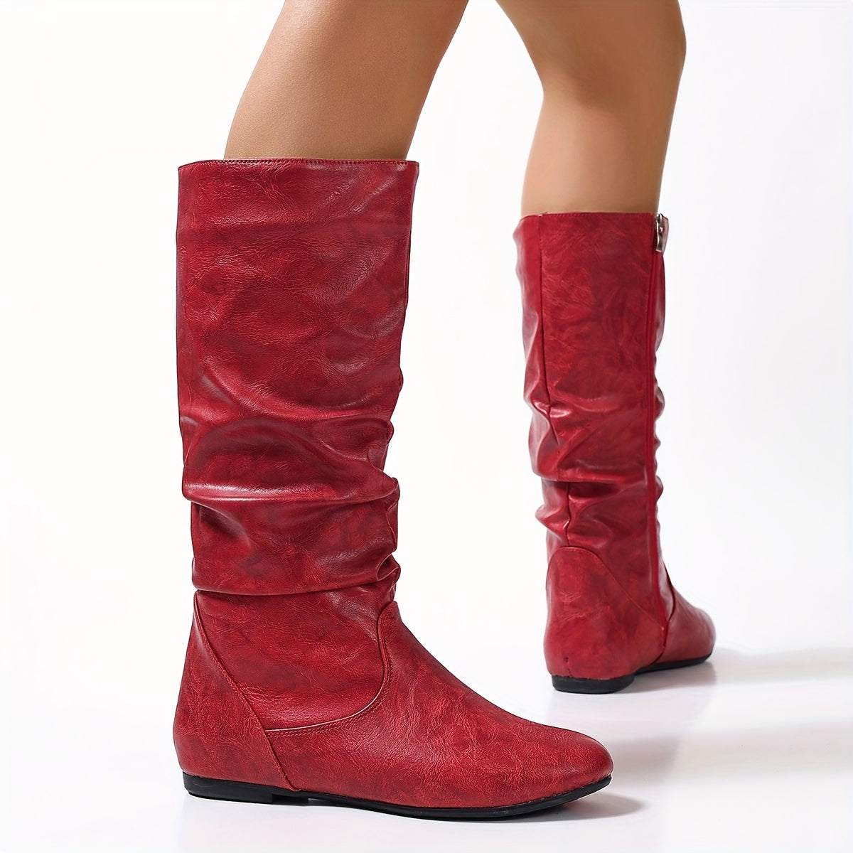 Women’s Mid-Calf Slouched Boots Comfortable Everyday Style 8