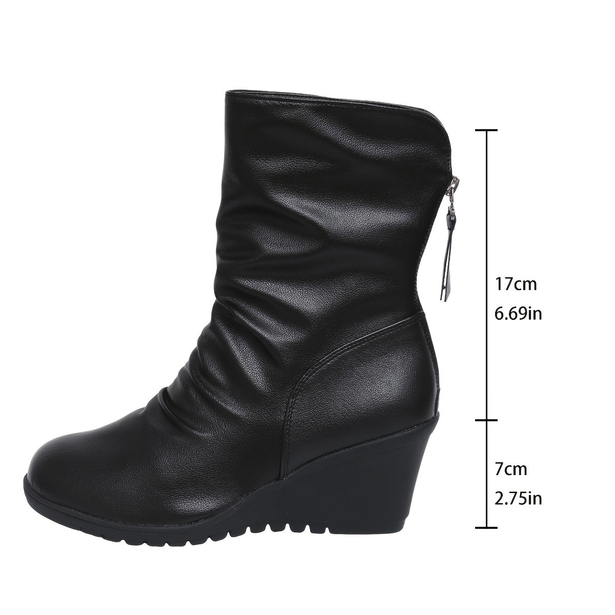 Women’s Mid-Calf Wedge Boots Sleek Elegant Design 5