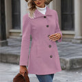 Women’s Mid-Length Coat Waist-Cinching Silhouette with Stand Collar 0