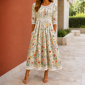 Women’s Midi Dress Floral Embroidery and Lace Detail 0