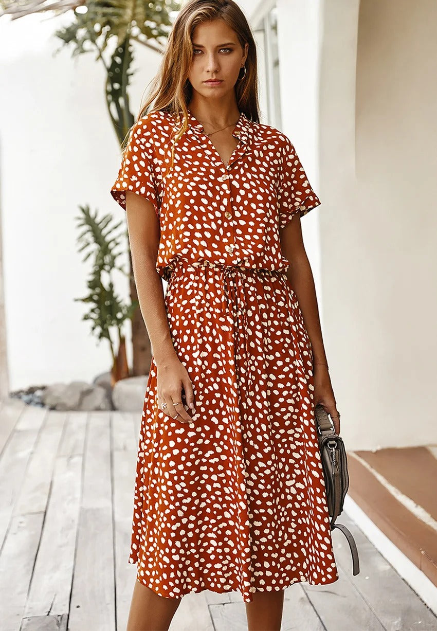 Women’s Midi Dress Lightweight Printed Summer Style 2