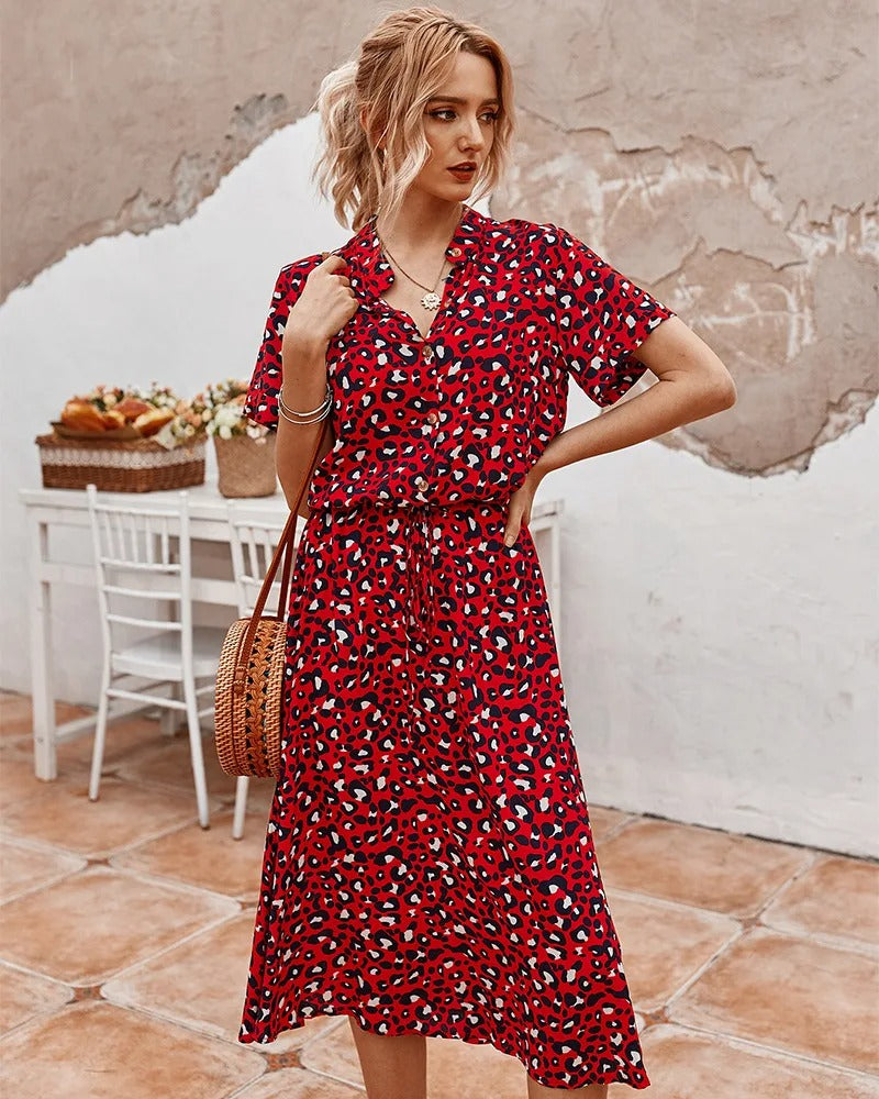 Women’s Midi Dress Lightweight Printed Summer Style 4