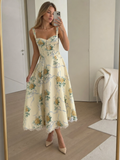 Women’s Midi Dress Structured Corset Bodice Elegant Style 0