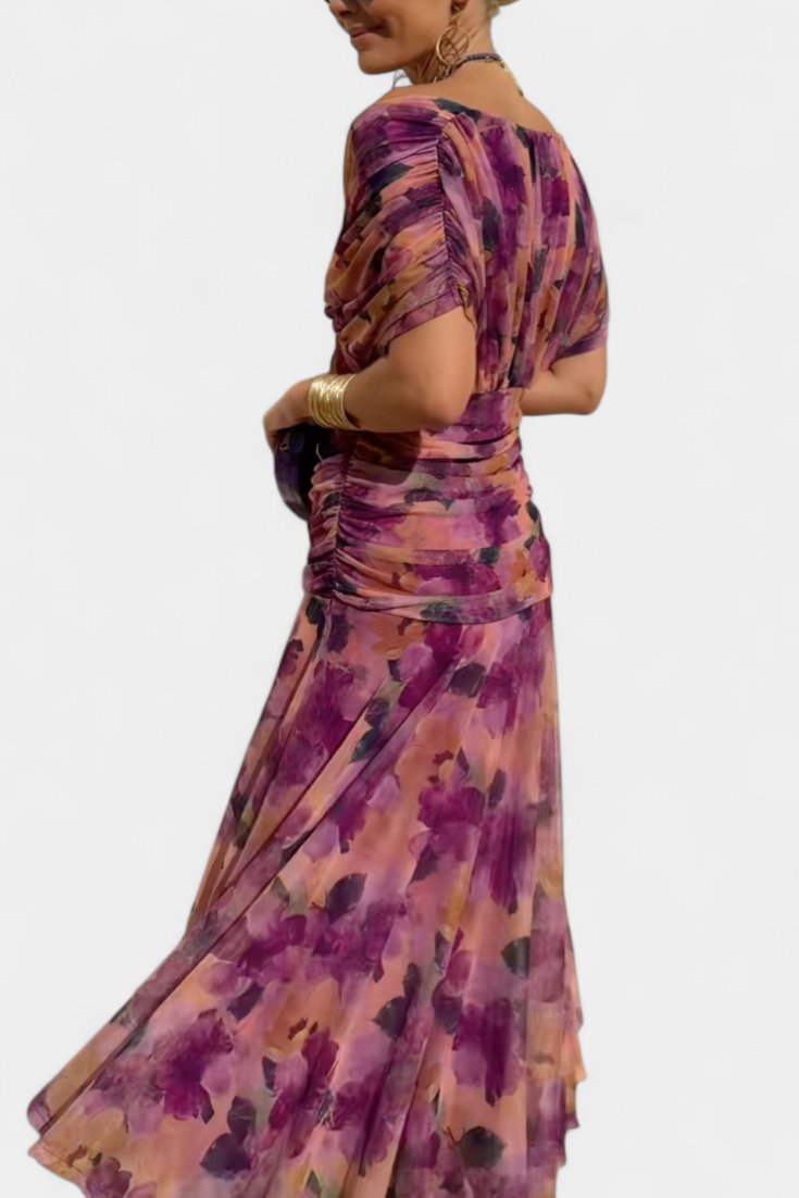 Women’s Off-Shoulder Midi Dress Elegant Chiffon Design 5