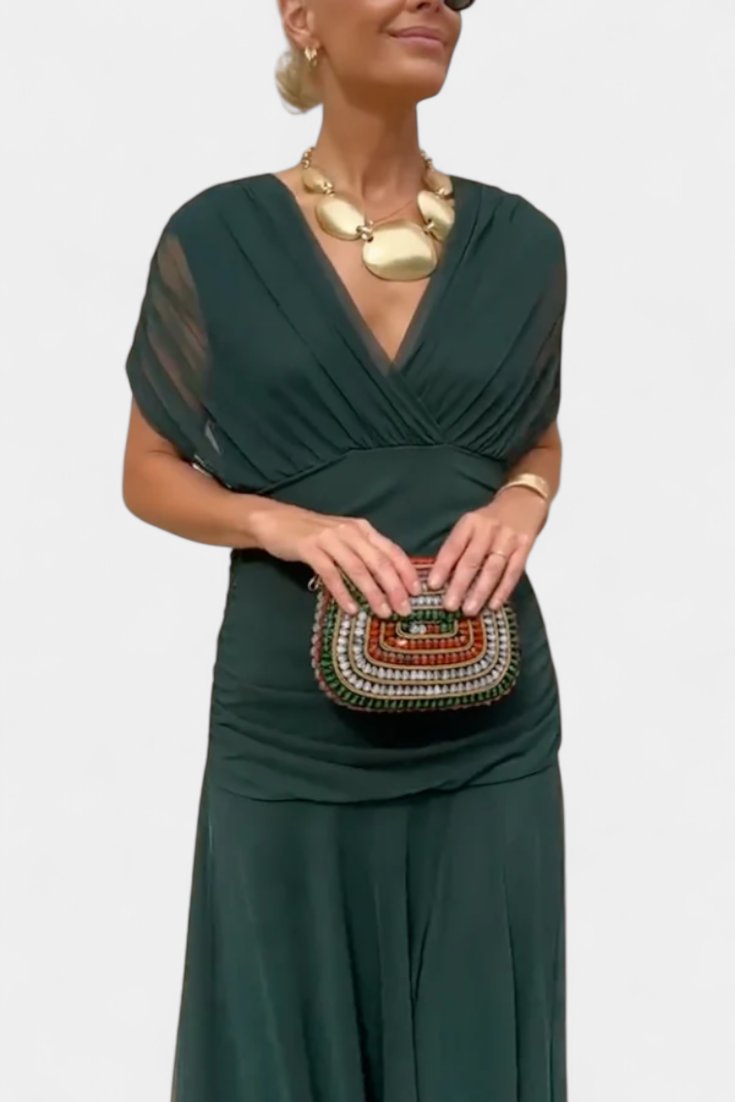 Women’s Off-Shoulder Midi Dress Elegant Chiffon Design 6